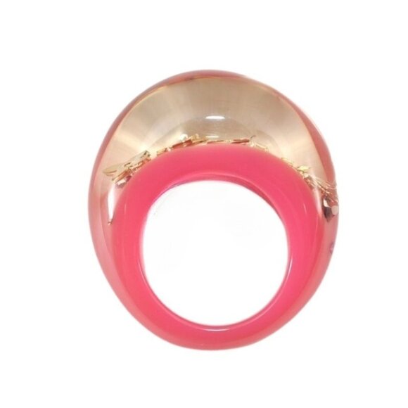 Louis Vuitton Pink, Clear & Gold Berg Uncle John Resin Inclusion Ring  US Size 7 - Picture 7 of 9
